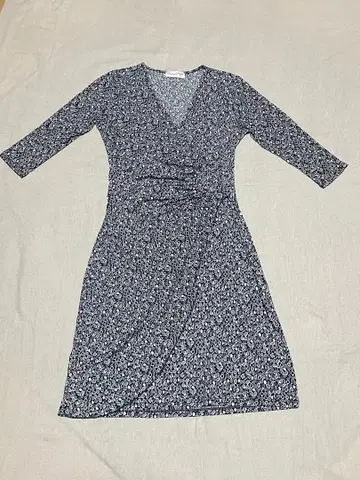 수입! 프랑스 브랜드 디자인 랩 드레스 7부 소매 원피스