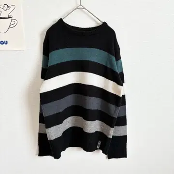 차오패닉 티피 멀티 보더 니트 크루넥 스웨터 캐주얼