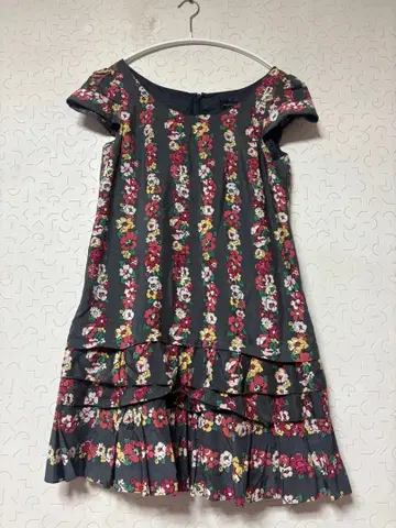 JILLSTUART 실크 미니 원피스 레트로 플라워 꽃무늬