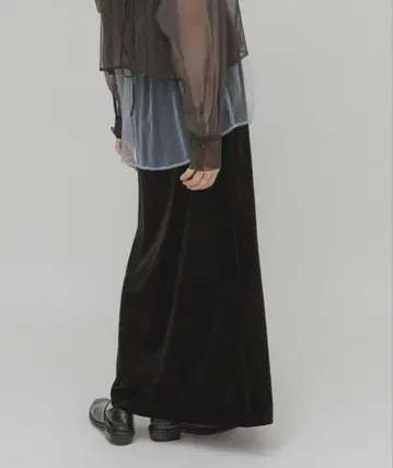 KBF 벨로아 내로우 스커트 BLACK