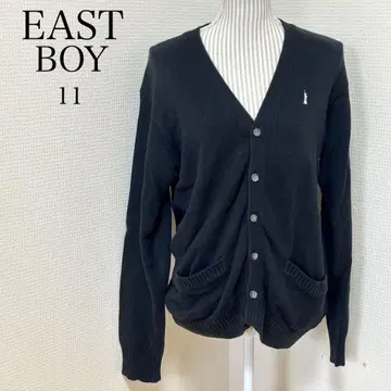 EASTBOY 이스트 보이 가디건 면 100% 블랙 코튼