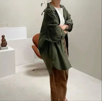 argue 밀리터리 자켓 카키 오버 사이즈