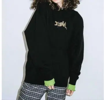 X-GIRL 패치 후드티 레오파드 무늬