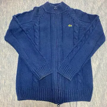 라코스테 풀 집업 후드티 리브 니트