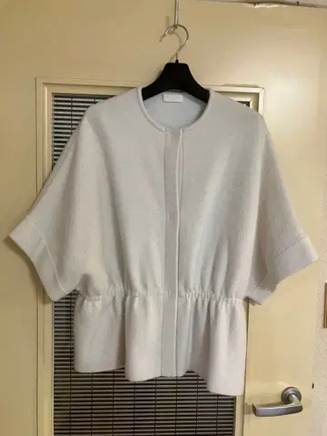 보르지 더블 페이스 폭스 허리 개더 가디건 S