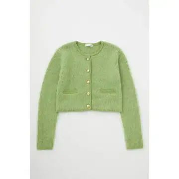[ MOUSSY ] 라이트 그린 크롭 가디건