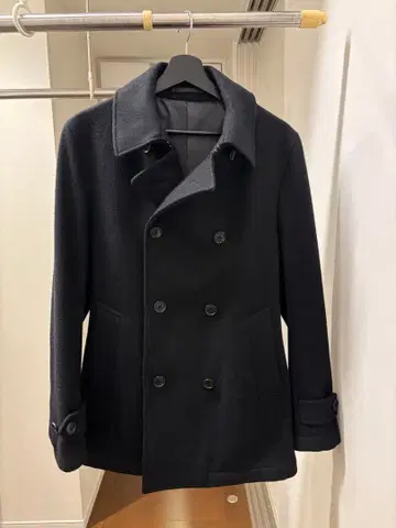 EDIFICE 블랙 멜톤 피코트