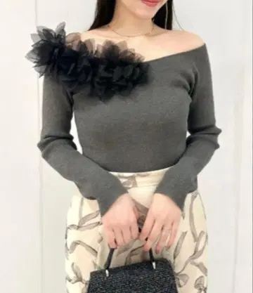 snidel 모티브 니트 풀오버 스나이델