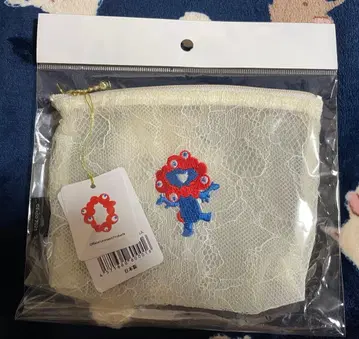 미야쿠미야쿠 오사카 간사이 엑스포 레이스 자수 파우치 화이트 아이보리