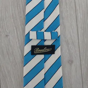Borsalino 파랑과 화이트 스트라이프 넥타이