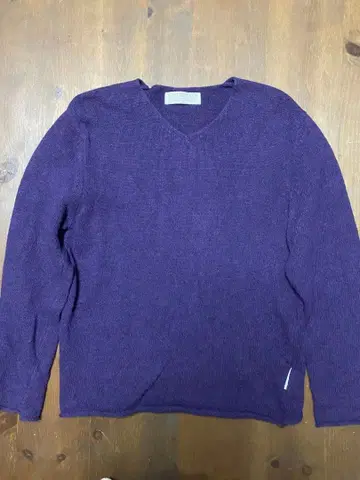 GOODENOUGH 퍼플 V넥 니트 S