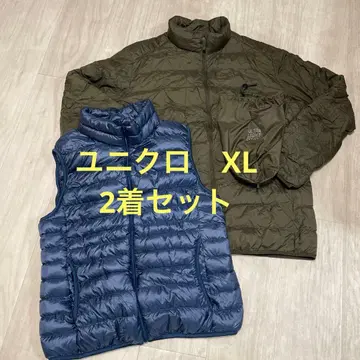 유니클로 다운 자켓 다운 베스트 2개 세트 아우터 남성용 XL