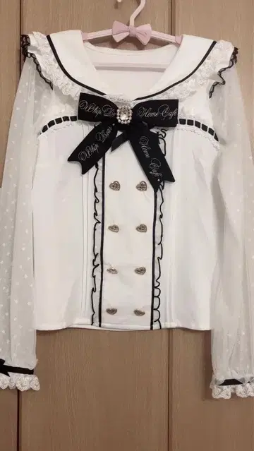 LIZLISA 더블 하트 세일러 블라우스