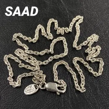SAAD 사드 세미카쿠 목걸이 로고 플레이트 체인 실버 925
