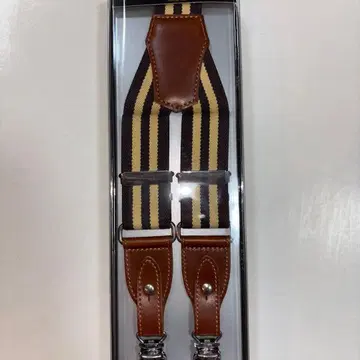 브라운 x 베이지 스트라이프 서스펜더 남녀 공용 미사용 새상품