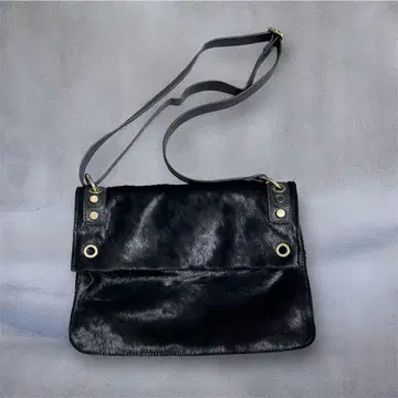 y2k one shoulder bag 00s black Hair Calf