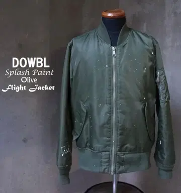더블 DOWBL 올리브 비말 페인트 가공 MA-1 플라이트 자켓