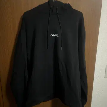 CAMP7 블랙 후드 부착 후드티 M