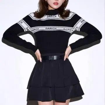 Darich DD 로고 자카드 니트탑