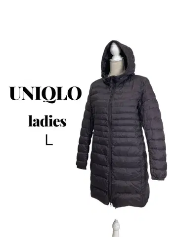 유니클로 울트라 라이트 다운 롱 더블 지퍼 다크 브라운 L