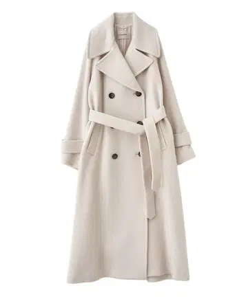 COCO DEAL 빅 칼라 롱 트렌치코트