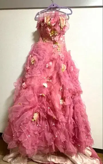 웨딩 드레스 컬러 드레스 핑크