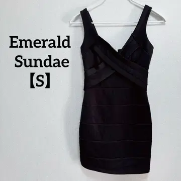 Emerald Sundae [ S ] 슬리브리스 미니 원피스 블랙 심플