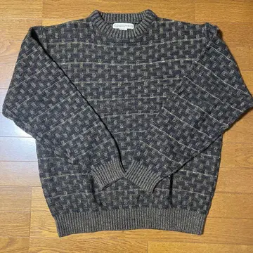 Munsingwear 크루넥 스웨터 다크 그레이/베이지