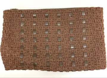 브라운 뜨개질 파우치 앤티크 모던