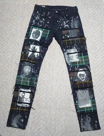 KIDILL EDWIN 패치워크 데님 크러스트 팬츠