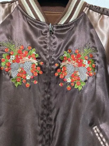 리버서블 자수 자켓 브라운