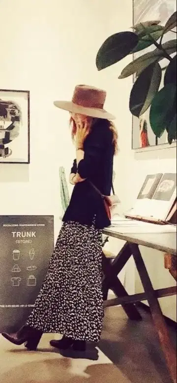 fifth 레오파드 플리츠 스커트