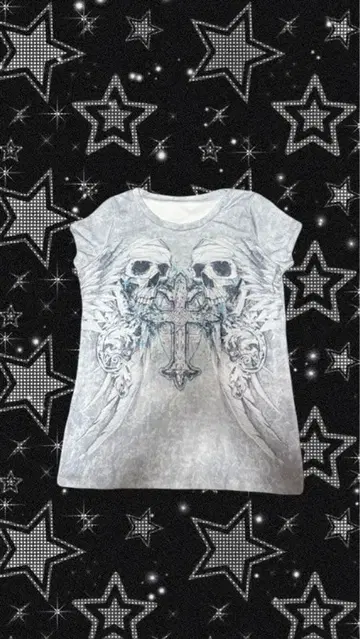 스컬 T셔츠 펑크 y2k 그런지 헤이세이 갸루