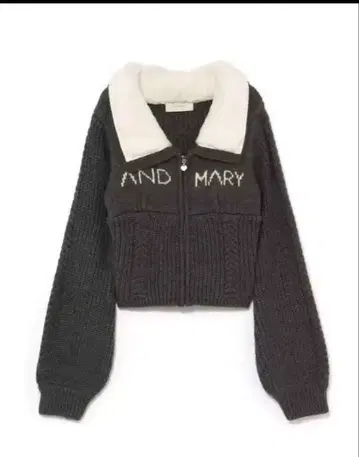 andmary 메리 로고 집업 탑 그레이