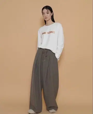 [ CYAN TOKYO ] 레이어 허리 글렌체크 와이드