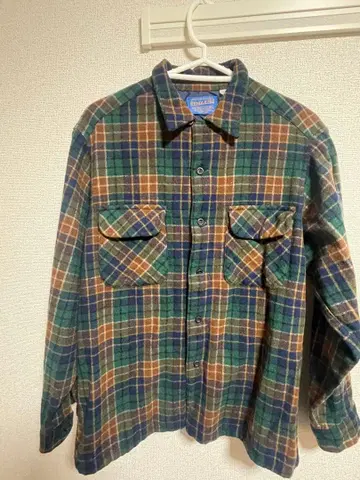 Pendleton 체크 무늬 울 셔츠 90S USA 제조
