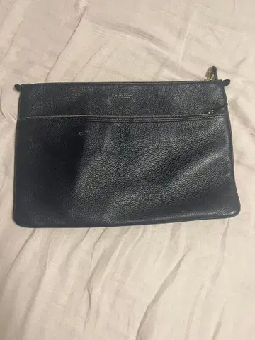 SMYTHSON 네이비 가죽 클러치백