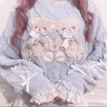 LIZLISA twinbears 니트탑