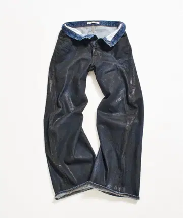 NVRFRGT COATING 3DTWISTED WIDE LEG JEANS