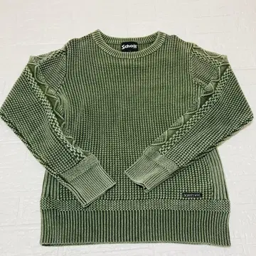 [ 미사용 ] Schott 샷 달 컬러 크루넥 코튼 니트 L