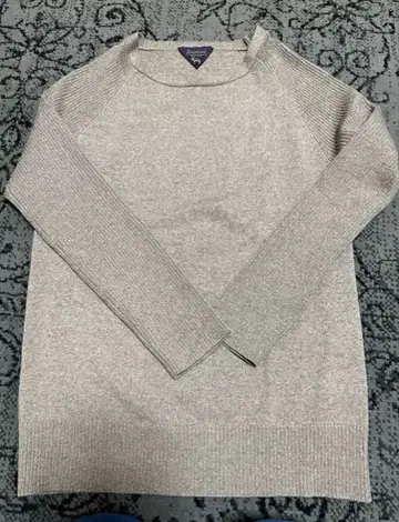 simplicite 울 100% 니트 베이지 리브 하이 게이지