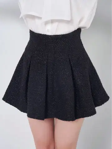 라메 트위드 하이웨스트 플레어 스커트