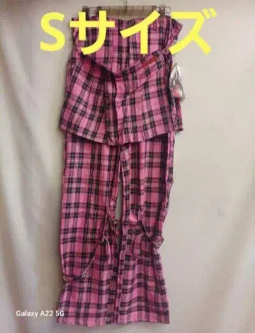 MAD 남성용 타탄 체크 본지티 팬츠 핑크 S