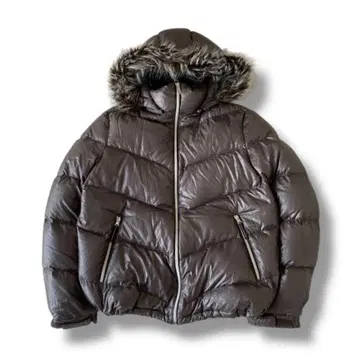 y2k 퍼 다운 자켓 쇼트 기장 헤이세이 시크 스타일 광택 그런지