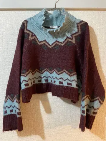 [ JEANASIS ] 숏 기장 패턴 니트 F