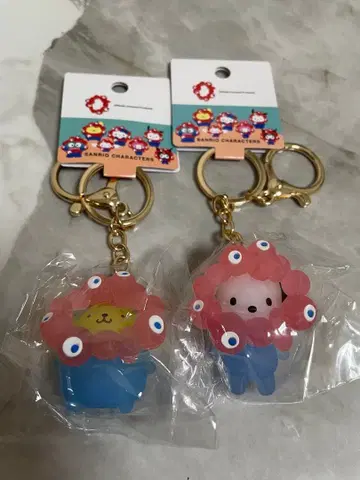 산리오 미야쿠미야쿠 클리어 키링 폼폼푸딩 포차코 2개 세트