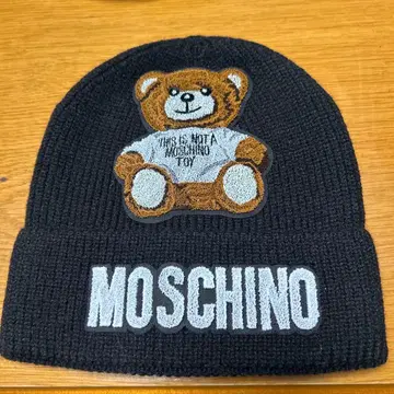 곰 자수 니트 모자 블랙 집 보관 중고품