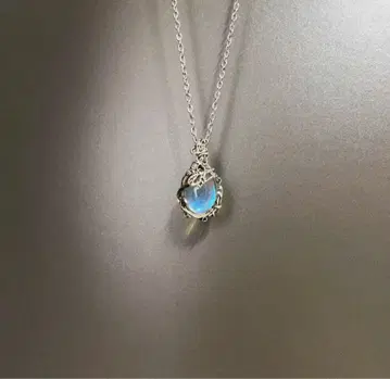청색 오팔 실버 펜던트 목걸이