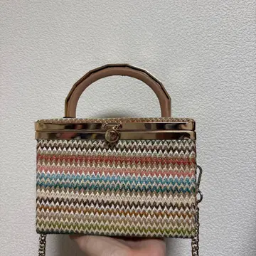 뜨개질 멀티 컬러 숄더백 M