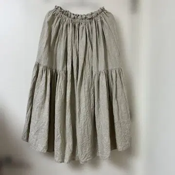 핸드메이드 작가 린넨 사이드 개더 스커트 marche'de soeur